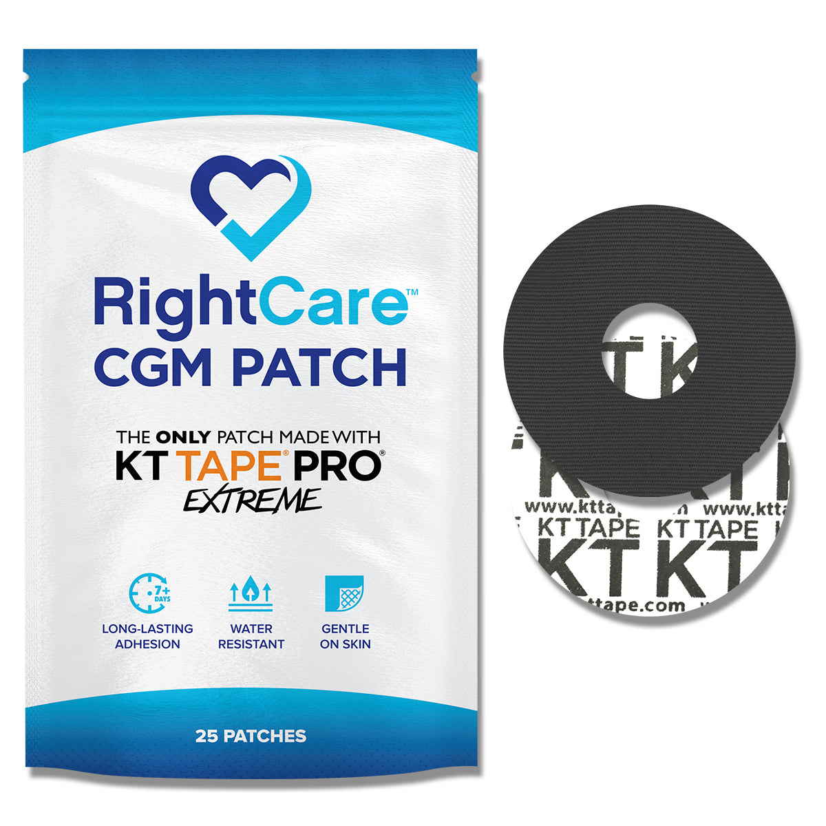 RightCare CGM Adhesive Patch made with KT Tape, Libre, Bag of 25 - FSA ...