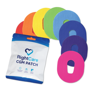 RightCare CGM Adhesive Patch made Waterproof Adhesive Medical Tape, Dexcom 6, Multicolor, Bag of 25