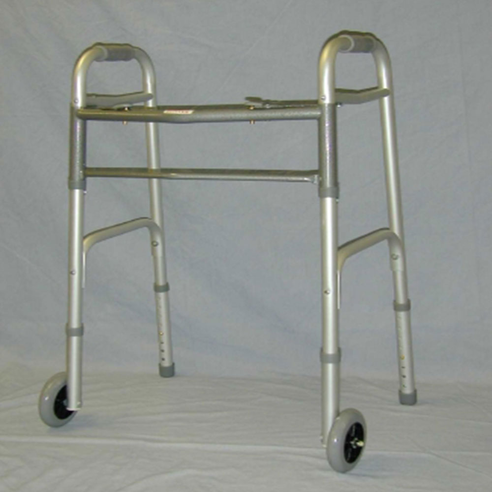 Sunmark Dual Release Folding Walker Adult Aluminum 300 lbs. 32 to 39 I ...