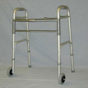 Sunmark Dual Release Folding Walker Adult Aluminum 300 lbs. 32 to 39 Inch, 1 Count