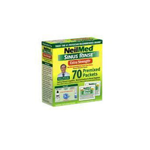 NeilMed 879734 Natural Saline Nasal Wash Packet, Box of 70