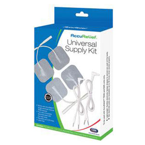 AccuRelief Universal Supply Kit 4" x 4" pack of electrodes + 2 Lead Wires