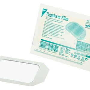 3M Tegaderm 1626W Transparent Film Dressing Rectangle 4 X 4-3/4 Inch Frame Style Delivery With Label Sterile, Box of 50