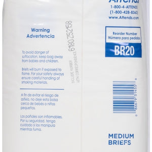 Attends BR20 Poly Brief, Medium Pack of 24