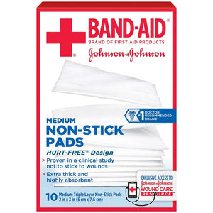 Band-Aid 111657200 First Aid Non-Stick Pad, Box of 10