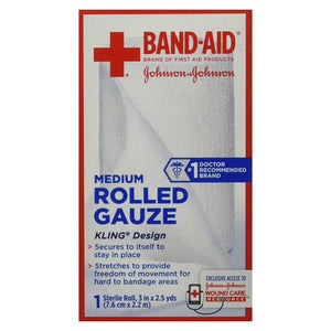 Band-Aid 111613800 First Aid Rolled Gauze, 1 Each