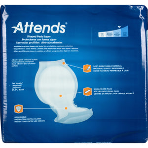 Attends, SPS, Bladder Control Pad Shaped Super Heavy Absorbency, Pack of 18