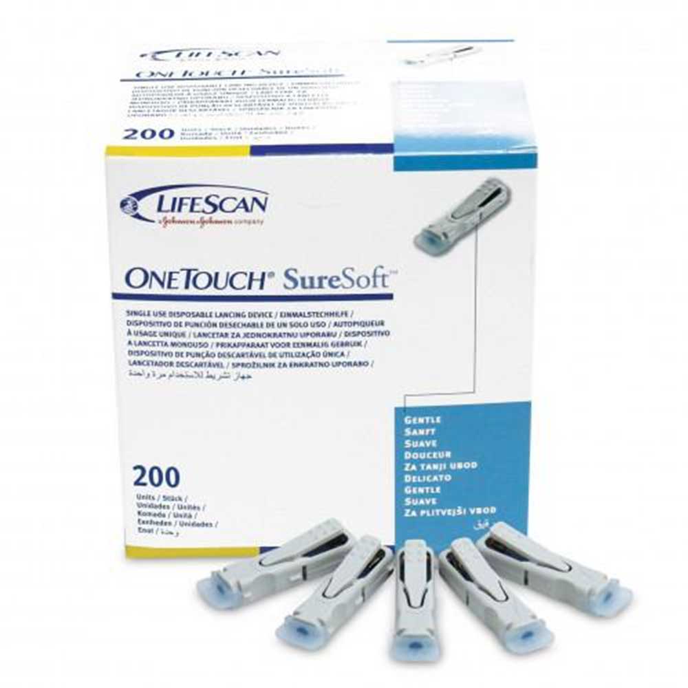 OneTouch Suresoft 02113902 Regular Disposable Lancing Device 21G. Box ...