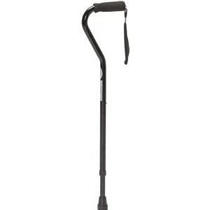 Cardinal Health CNE0014 Offset Handle Adjustable Height Cane, Black. 1 count