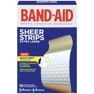 Adhesive Strip Band-Aid Sheer Comfort Flex 2 X 4.5 Inch Plastic Rectangle Sheer Sterile Box of 10