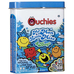 Ouchies 102802 Mr. Men and Little Miss 4 Boyz Bandages, Box of 20