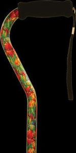 Alex Orthopedic 10912 Offset Handle Cane Summer Garden. 1 each