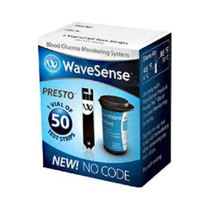 AgaMatrix WaveSense Presto 8000-03329  End-Fill Blood Glucose Test Strip, 1 Bottle of 50 Strips