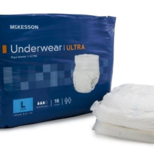McKesson UWBLG Adult Absorbent Underwear, Pack of 18