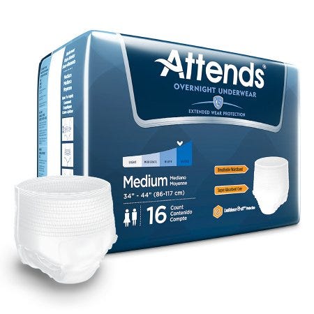 Attends Discreet Overnight APPNT20 Adult Absorbent Underwear, Case
