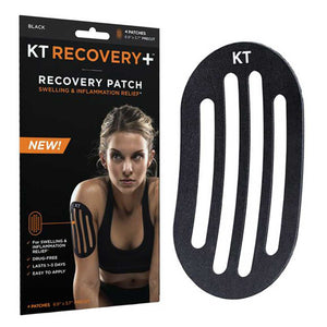 KT Tape 902019-2 Recovery+ Patch, Black,  Box of 4