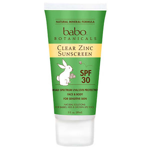 Babo Botanicals Clear Zinc Sunscreen Lotion SPF 30, 3 oz