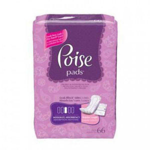 Poise Moderate Absorbency Pads - 10 9/10", Pack of 66, Moderate Absorbency, Regular