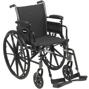Drive Medical Cruiser III Lightweight Wheelchair with Dual Axle Padded Flip Back Removable Desk Arm Mag Black