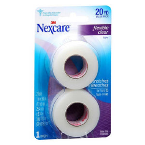 Nexcare First Aid Flexible Clear Tape 1" x 10 yds. Pack of 2
