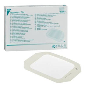 Tegaderm Adhesive Film 4" x 4 3/4", Rectangle Dressing - Box of 50, Frame Style Delivery with Label