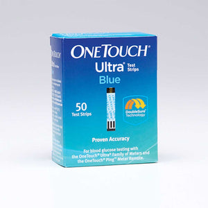 OneTouch Ultra Blue Blood Glucose Test Strip - with DoubleSure Technology, Box of 50