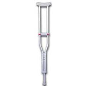 Guardian Red Dot Push-button Auxiliary Crutches - Tall Adult, 52" - 60" L (Adjustment Range), 5 ft. 10 - 6 ft. 6 (Adjustable User Height) - Pair of 2