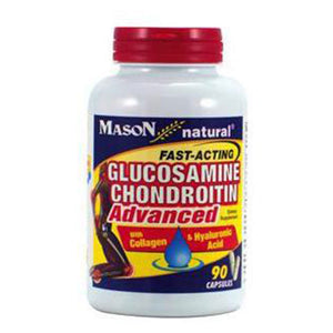 Mason Natural 1453-90 Glucosamine Chrondroitin Advanced with Collagen & Hyalaronic Acid, 1 Bottle of 90 Capsules