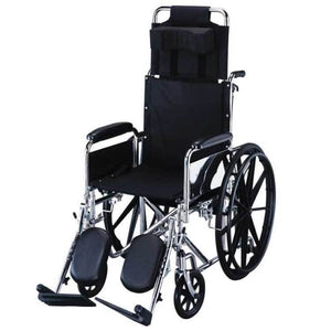 Reclining Wheelchair with Elevating Legrests 18", Chrome Finish