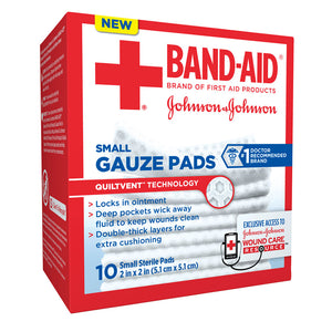 Band-Aid 111656900 First Aid Gauze Pad. Box of 10