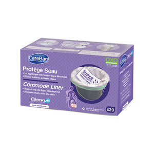 CareBag Oxo-Biodegradable Commode Liner w/ Super Absorbent Pad, Box of 20