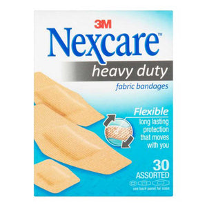 Nexcare 664-30PB Heavy Duty Flexible Fabric Bandages, Box of 30
