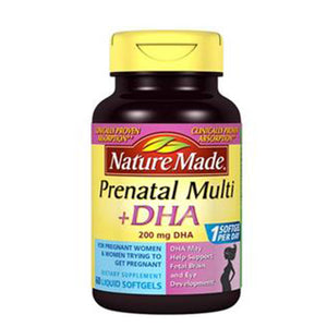 Nature Made Prenatal Plus DHA Value Softgels 90ct Bottle