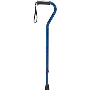 Drive Medical Offset Handle Walking Cane - Blue Crackle, 30" - 39" H, 1 Cane