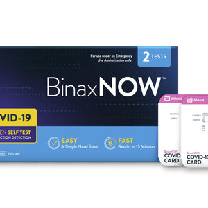 BinaxNOW COVID-19 Antigen Self Test, COVID Test With 15-Minute Results Without Sending to a Lab, Easy to Use at Home, FDA Emergency Use Authorization, 2 Tests
