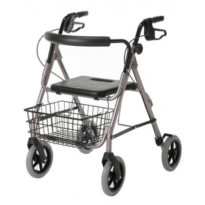 Guardian Deluxe Rollator - with 8" Wheels, Rose, 1 Count