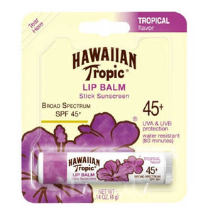 Hawaiian Tropic 8777 Lip Balm SPF 45+ Sunscreen, 1 Each